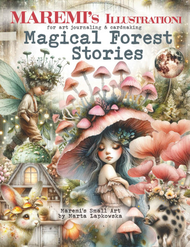 Maremi's Small Art Collage Ephemera -kirjanen Magical Forest Stories