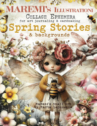 Maremi's Small Art Collage Ephemera -kirjanen Spring Stories