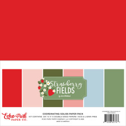 Echo Park Strawberry Fields, Solids -paperipakkaus, 12