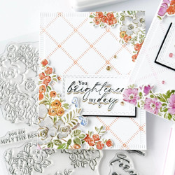 Pinkfresh Studio Press Plate -levy Stippled Plaid