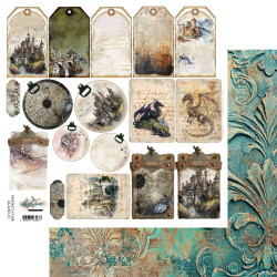 Alchemy of Art skräppipaperi The Legends Of The Dragons, Tags