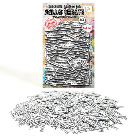 Aall & Create Ephemera die-cut leikekuvat Serene Sayings