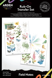 Arden Creative Studio Rub-Ons siirtokuvat Field Notes, 4 arkkia