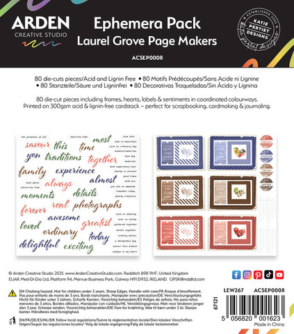 Arden Creative Studio Ephemera -leikekuvat Laurel Grove Page Makers