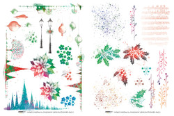 Arden Studio Rub-Ons siirtokuvat Vintage Christmas, 4 arkkia