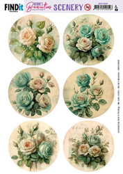 Berrie's Beauties 3D-kuvat Blue Roses Round