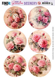 Berrie's Beauties 3D-kuvat Pink Roses Round