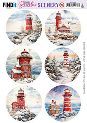 Berrie's Beauties 3D-kuvat Snowy Lighthouse Round