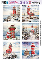 Berrie's Beauties 3D-kuvat Snowy Lighthouse Square