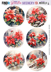 Berrie's Beauties 3D-kuvat Poinsettia Round