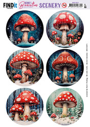 Berrie's Beauties 3D-kuvat Mushroom Round