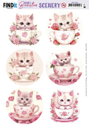 Berrie's Beauties 3D-kuvat Kitten in Cup Round