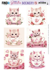Berrie's Beauties 3D-kuvat Kitten in Cup Square
