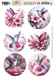 Berrie's Beauties 3D-kuvat Pastel Hummingbirds Round