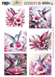 Berrie's Beauties 3D-kuvat Pastel Hummingbirds Square