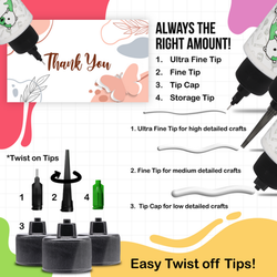 Bearly Art Precision Craft Glue Tip -setti