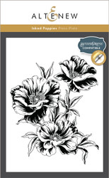 Altenew Press Plate Inked Poppies -levy