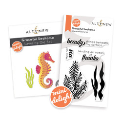 Altenew Mini Delight: Graceful Seahorse -leima- ja stanssisetti
