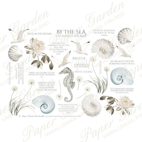 Paper Garden Cut & Paste -tarra-arkki By the Sea