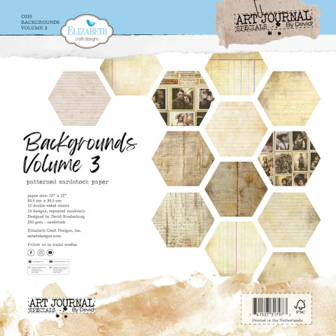 Elizabeth Craft Designs Backgrounds Volume 3 -paperipakkaus, 12