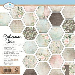 Elizabeth Craft Designs Bohemian Rose -paperipakkaus, 12