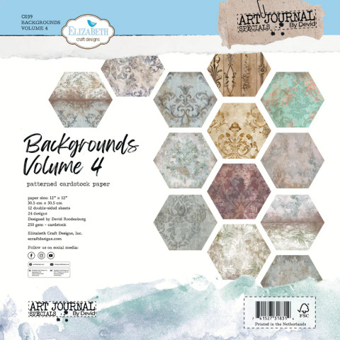 Elizabeth Craft Designs Backgrounds Volume 4 -paperipakkaus, 12