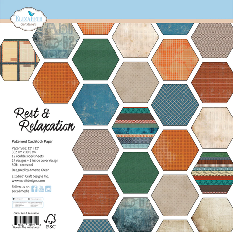 Elizabeth Craft Designs Rest & Relaxation -paperipakkaus, 12