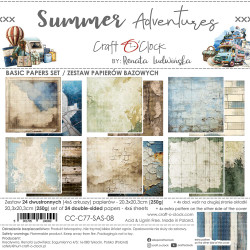 Craft O'clock paperipakkaus Summer Adventures, Basic, 8