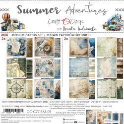 Craft O'clock paperipakkaus Summer Adventures, Mix, 8