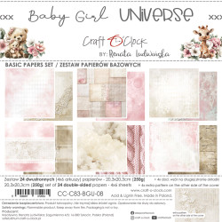 Craft O'clock paperipakkaus Baby Girl Universe, Basic, 8