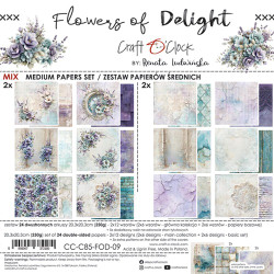 Craft O'clock paperipakkaus Flowers of Delight, Mix, 8