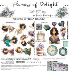 Craft O'clock paperipakkaus Flowers Of Delight, Mix, 12