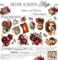 Craft O'clock paperipakkaus Silver Screen Magic, Flowers & More, 12