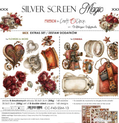 Craft O'clock paperipakkaus Silver Screen Magic, Mix, 12