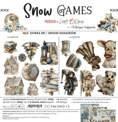 Craft O'clock paperipakkaus Snow Games, Mix, 12