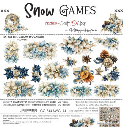 Craft O'clock paperipakkaus Snow Games, Flowers & More, 12