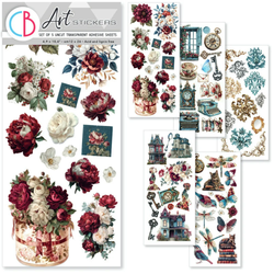 Ciao Bella Transparent Adhesive tarra-arkit, Bohemian Burgundy