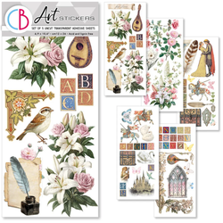 Ciao Bella Transparent Adhesive tarra-arkit, Courtly Love