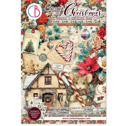 Ciao Bella Junk Journal Ephemera -kirjanen, Cozy Christmas, A4