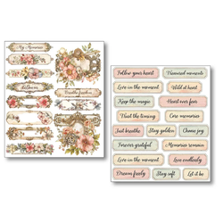 Ciao Bella Mixed Media Stickers tarra-arkit, Lost In Time