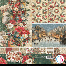 Ciao Bella Patterns Pad paperipakkaus Merry & Bright, 12