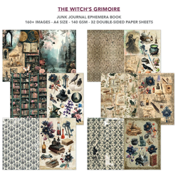 Ciao Bella Junk Journal Ephemera -kirjanen, The Witch's Grimoire, A4
