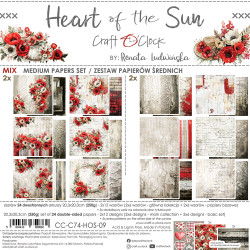 Craft O'clock paperipakkaus Heart of the Sun, Mix, 8