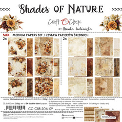 Craft O'clock paperipakkaus Shades of Nature, Mix, 8