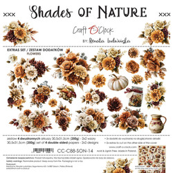 Craft O'clock paperipakkaus Shades of Nature, Flowers & More, 12