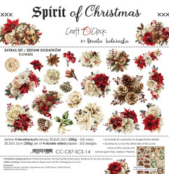 Craft O'clock paperipakkaus Spirit of Christmas, Flowers & More, 12