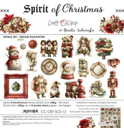 Craft O'clock paperipakkaus Spirit of Christmas, Jolly, 12