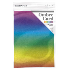Tonic Ombre Card -glitterkartonki, sävy Kaleidoscope of Colour, 5 arkkia