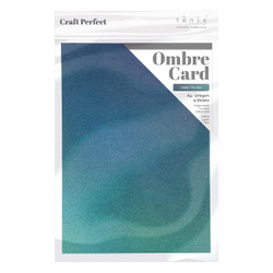 Tonic Ombre Card -glitterkartonki, sävy Under The Sea, 5 arkkia