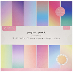 Crafter's Companion Pearl Ombre -paperipakkaus, 12